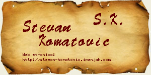 Stevan Komatović vizit kartica